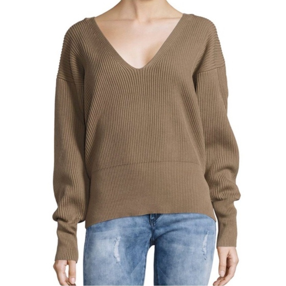 Free People Allure Brown Knit N Neck Sweater XS